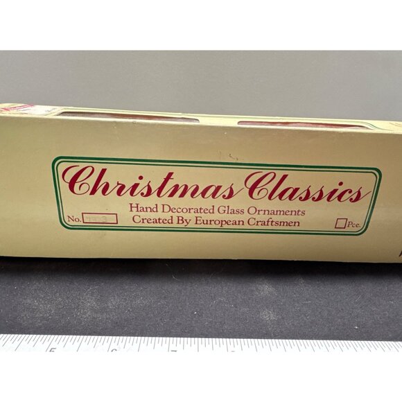 Hand Decorated FADED European Glass Christmas Tree Top Ornament Red & Gold Glitt - Picture 6 of 11